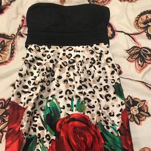 Snap Strapless Mini Sheath Dress